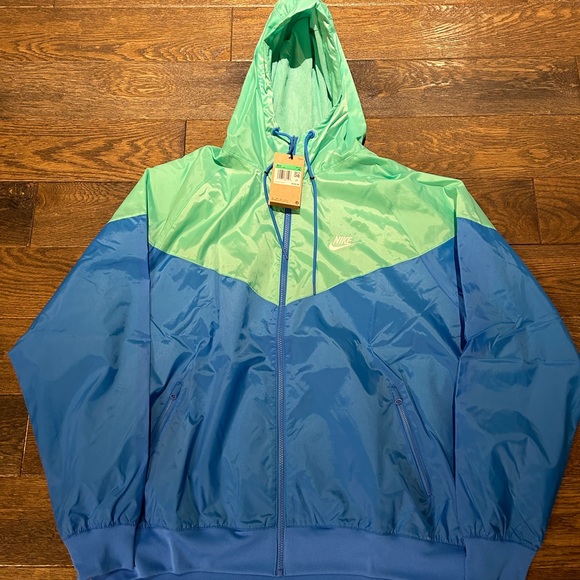 Nike Mens Sportswear Windrunner Hooded Jacket Mint / Blue DA0001-436 Size XL - Picture 2 of 5